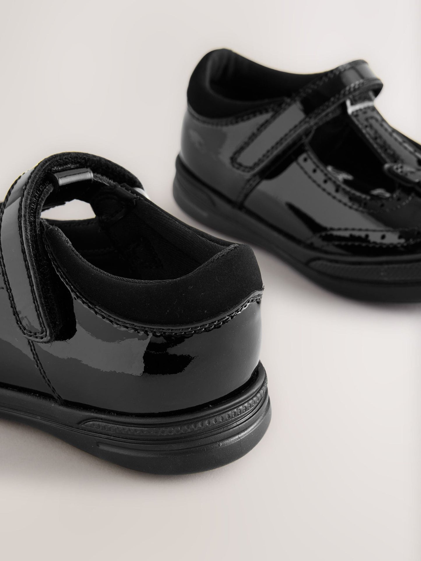 Black Patent Leather Butterfly T-Bar School Shoes image 3