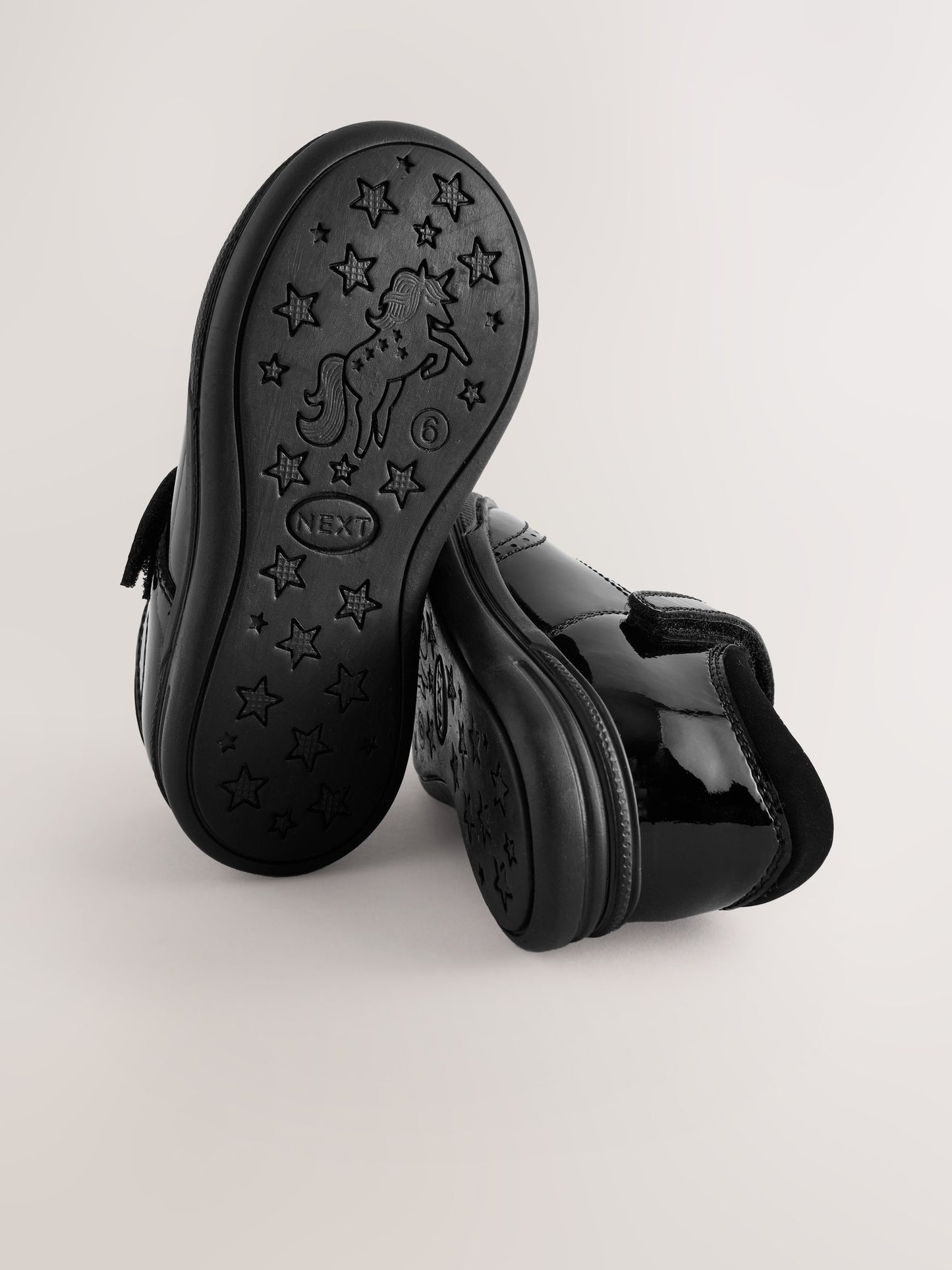 Black Patent Leather Butterfly T-Bar School Shoes image 5