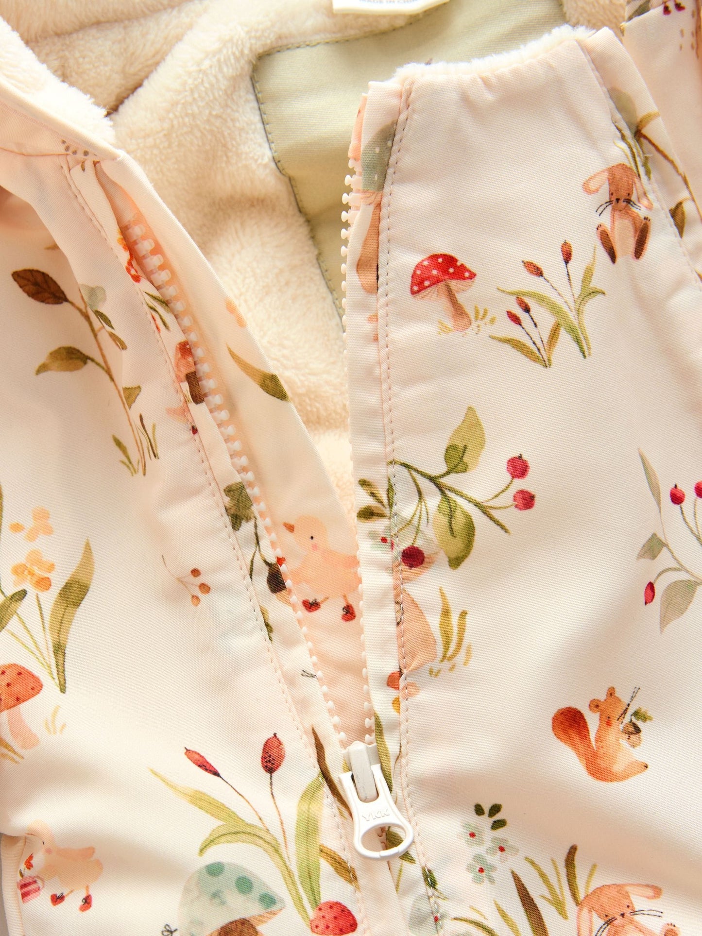 Ecru Woodland Printed Hooded Nylon Baby Pramsuit (0mths-2yrs)