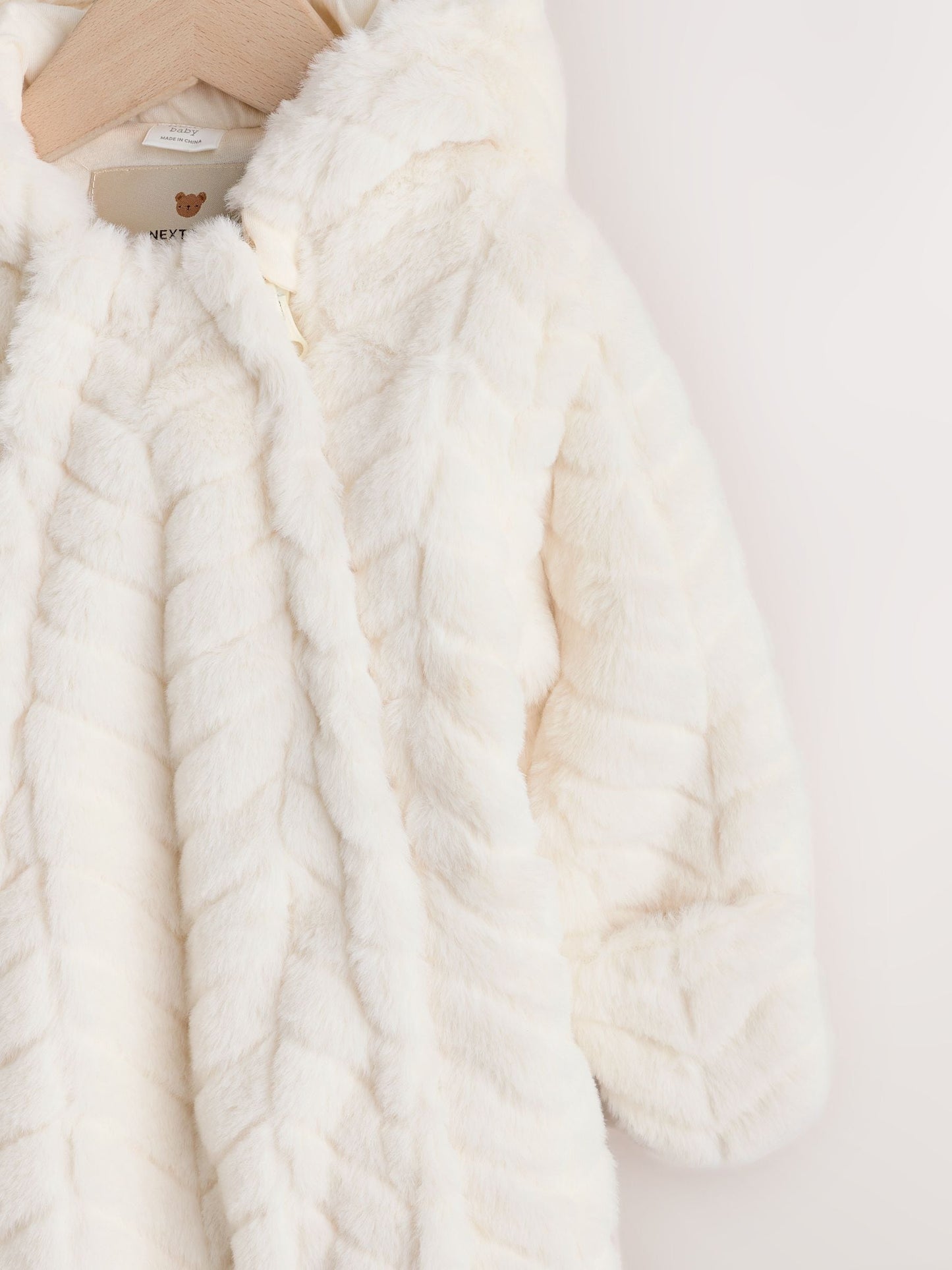 White Faux Fur Hooded Baby Pramsuit (0mths-2yrs)