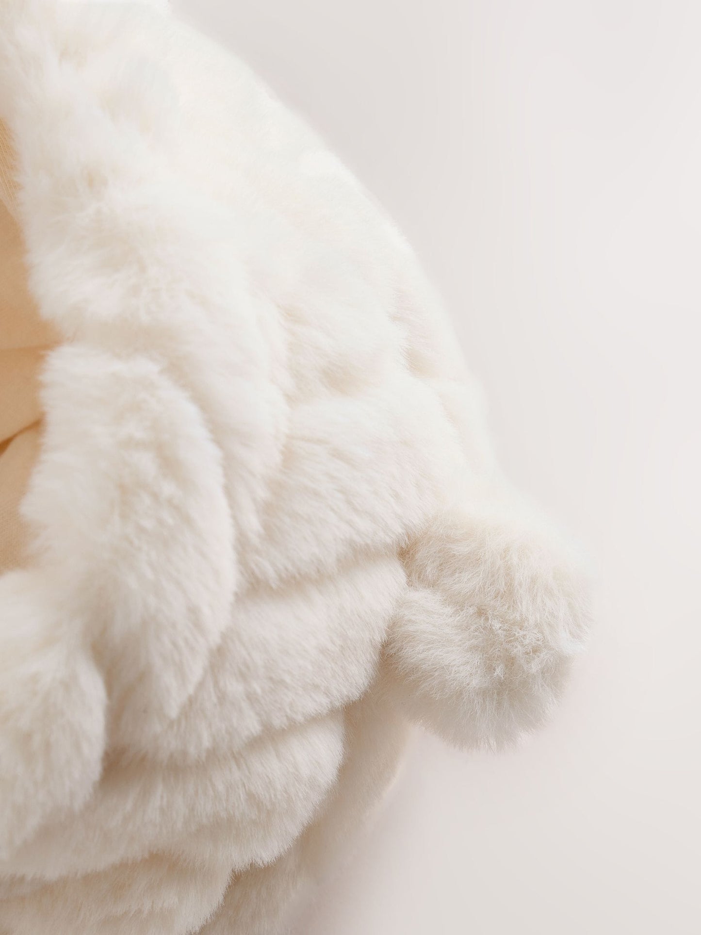 White Baby Faux Fur Hooded Pramsuit (0mths-2yrs)