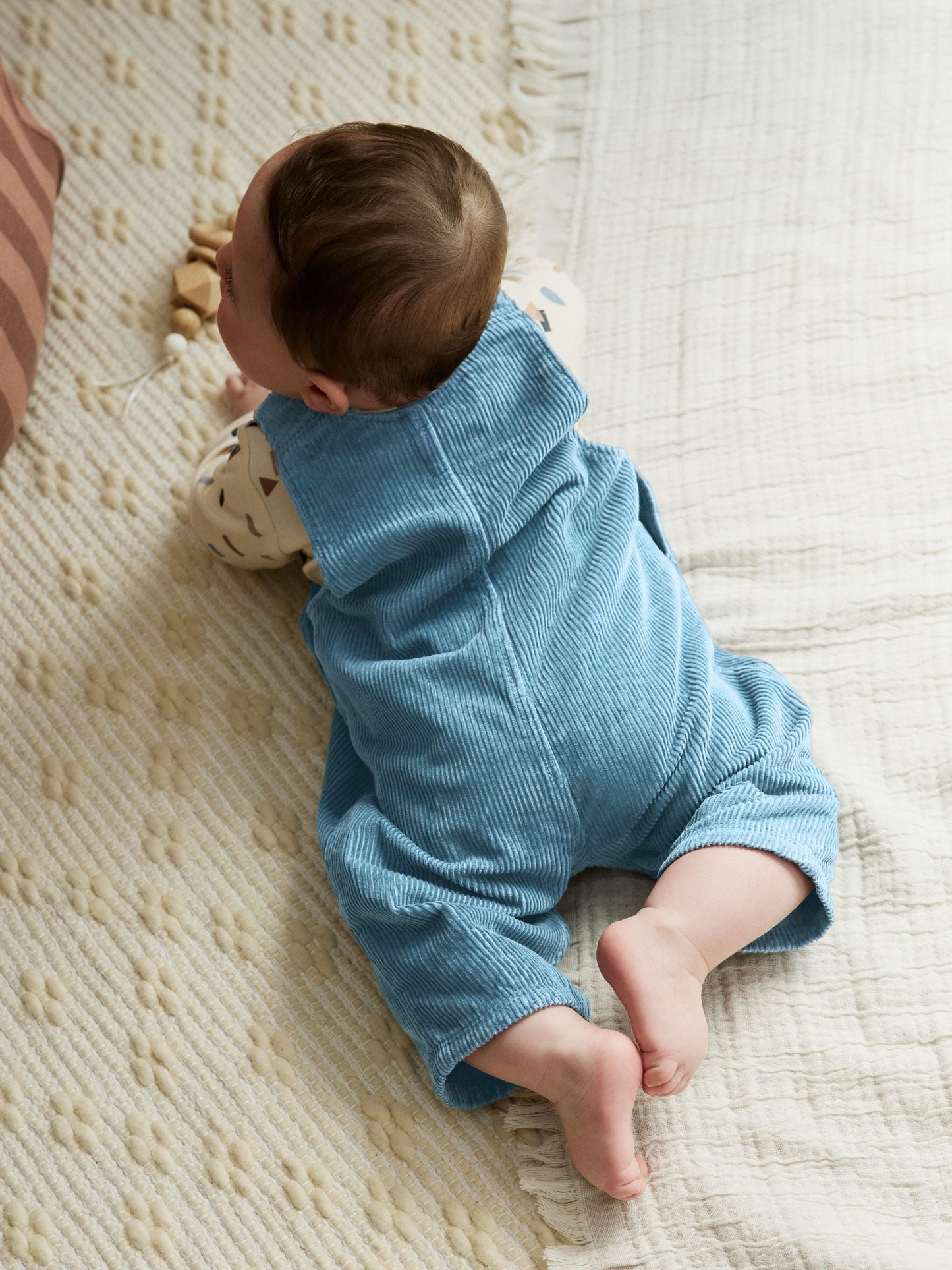 Mid Blue Cord Dungarees and Bodysuit Baby Set (0mths-2yrs)