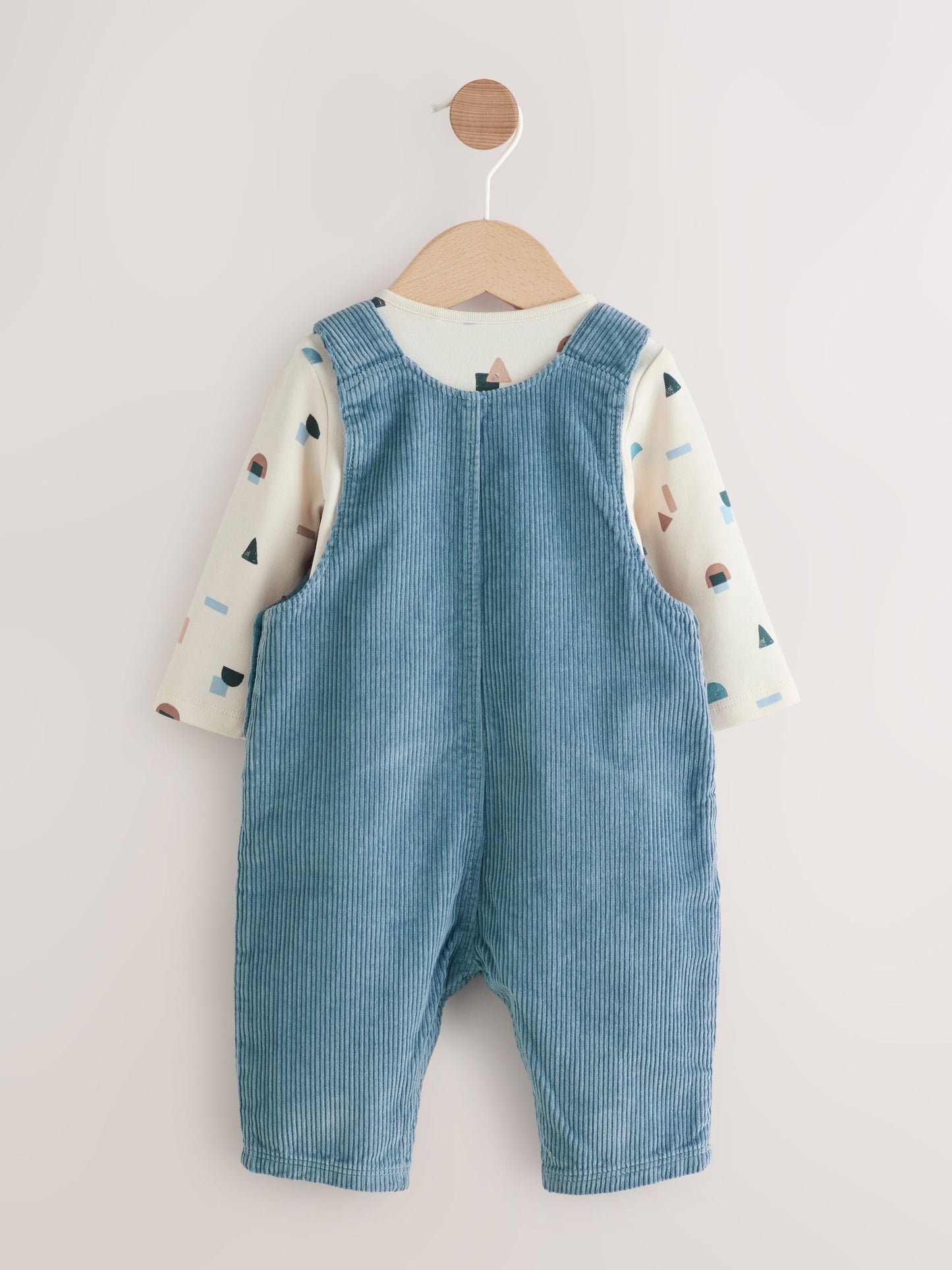Mid Blue Cord Dungarees and Bodysuit Baby Set (0mths-2yrs)