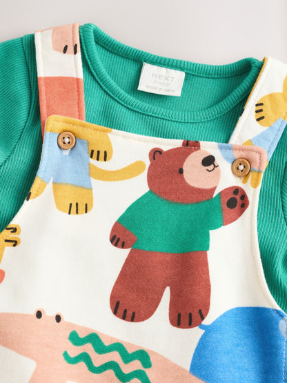 Bright Character Jersey Dungarees And Bodysuit Baby Set (0mths-2yrs)