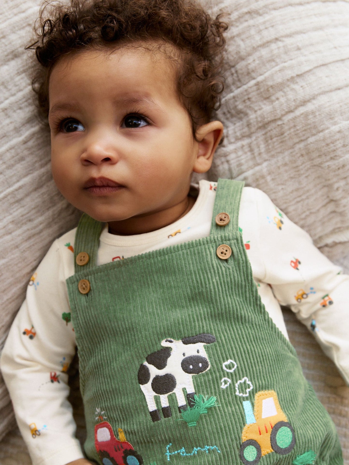 Green Farm Cord Dungarees and Bodysuit Baby Set (0mths-2yrs)