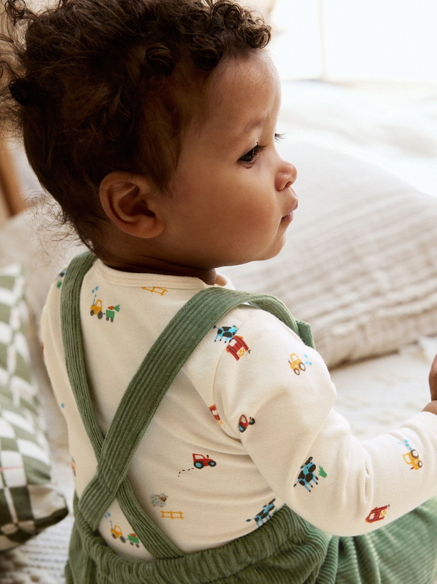Green Farm Cord Dungarees and Bodysuit Baby Set (0mths-2yrs)