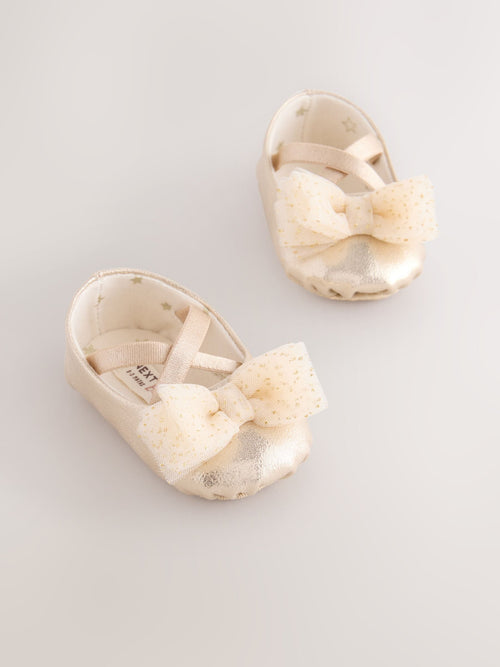 Dsiney Kidz - Gold Baby Bow Occassion Shoes (0-18mths) image 1