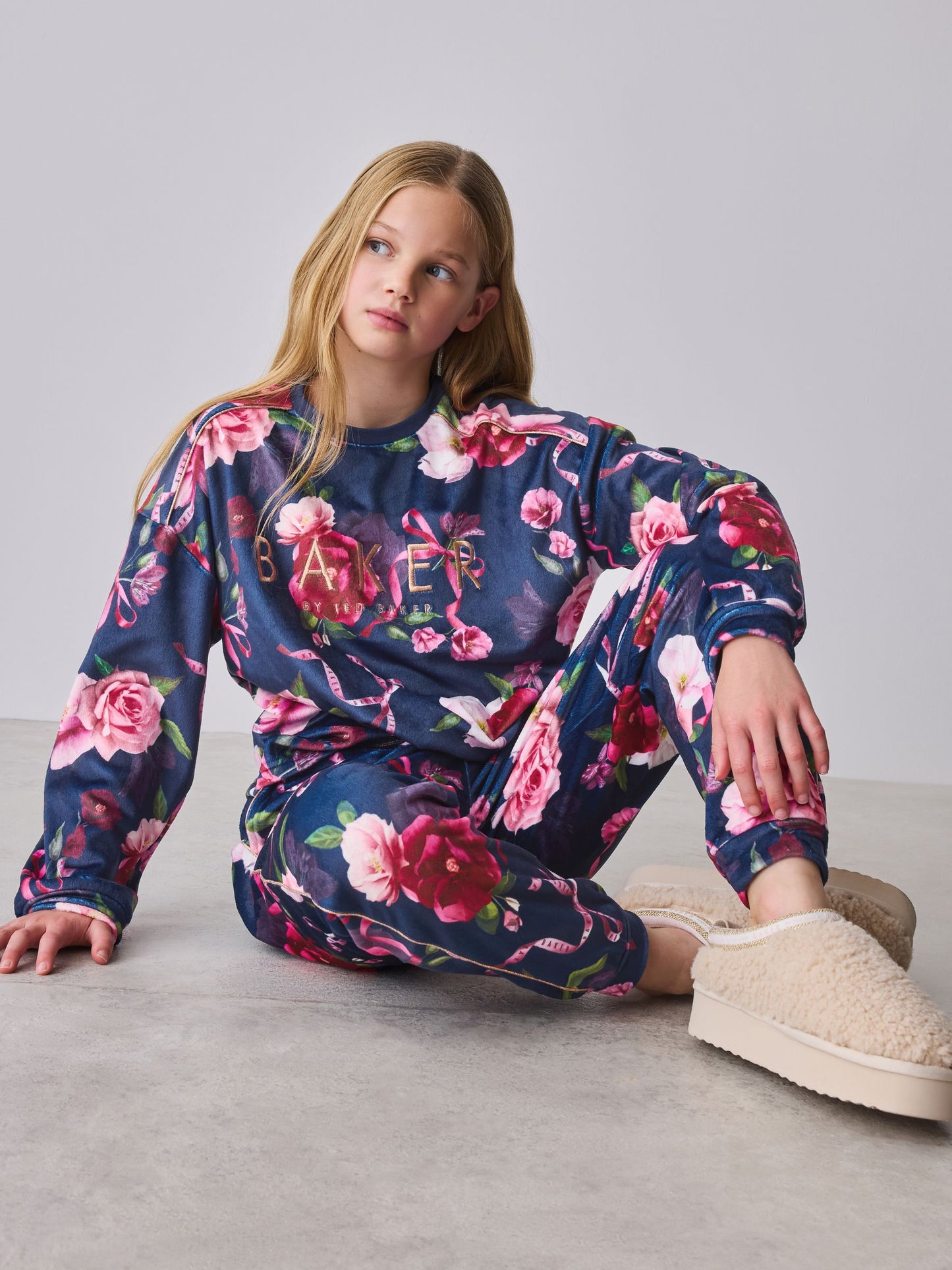 Baker by Ted Baker Floral Fleece Pyjamas Set 2 Piece image 1