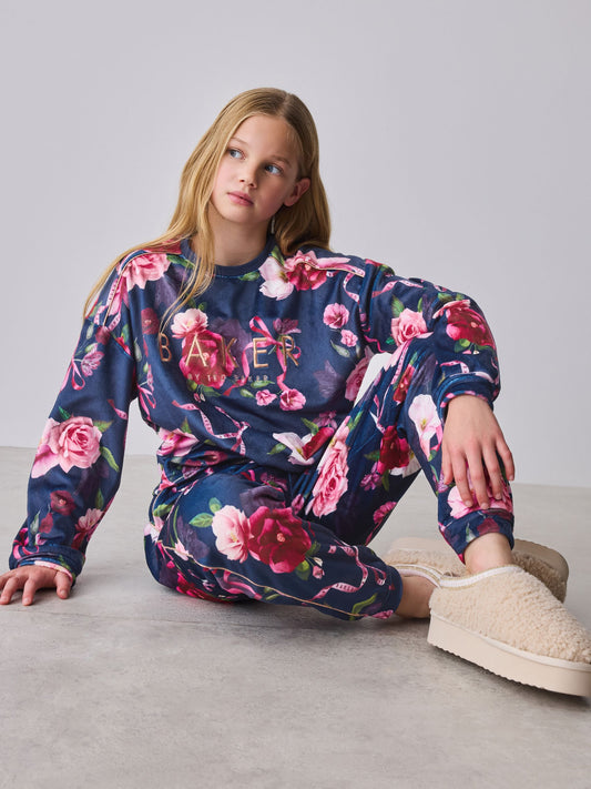 Baker by Ted Baker Floral Fleece Pyjamas Set 2 Piece image 1