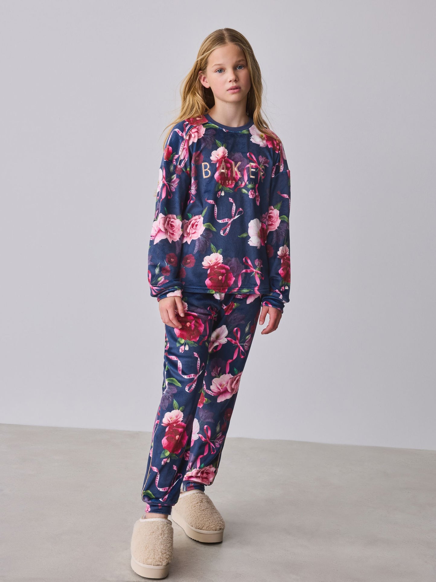 Baker by Ted Baker Floral Fleece Pyjamas Set 2 Piece image 2