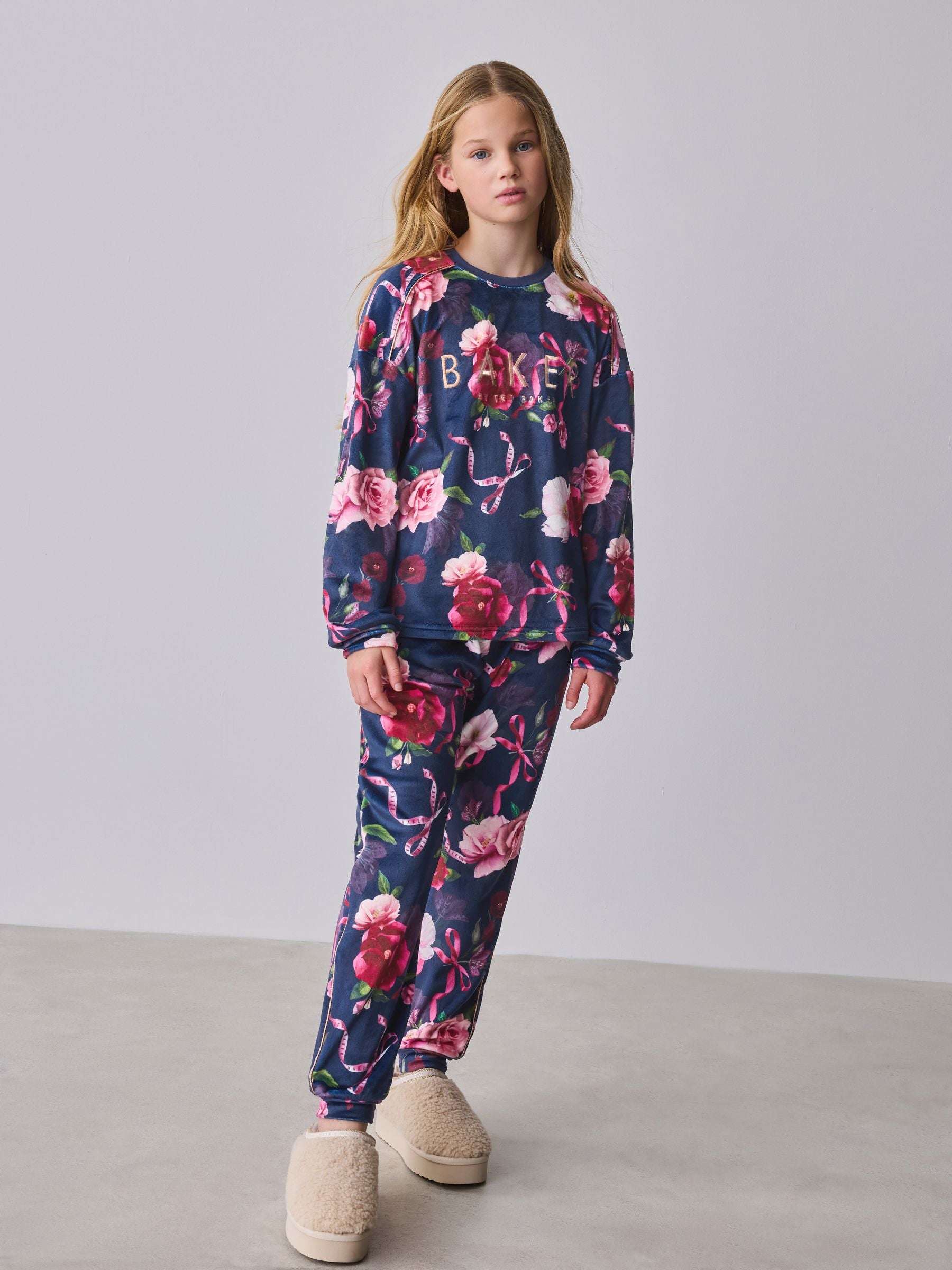 Baker by Ted Baker Floral Fleece Pyjamas Set 2 Piece image 2