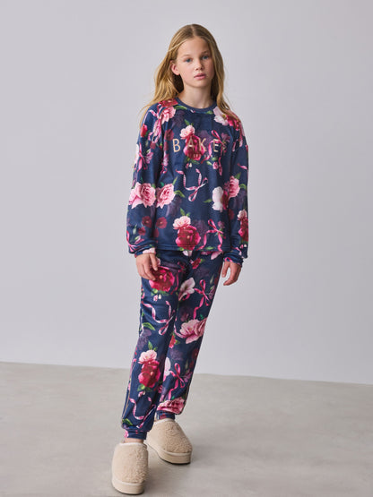 Baker by Ted Baker Floral Fleece Pyjamas Set 2 Piece image 2