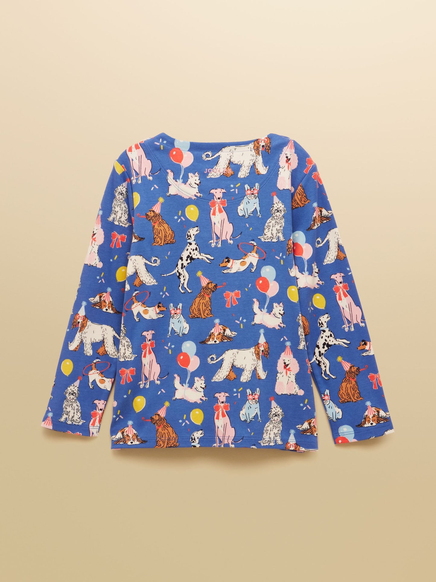 Joules Girls' Harbour Blue Dogs Long Sleeve Jersey Top image 2
