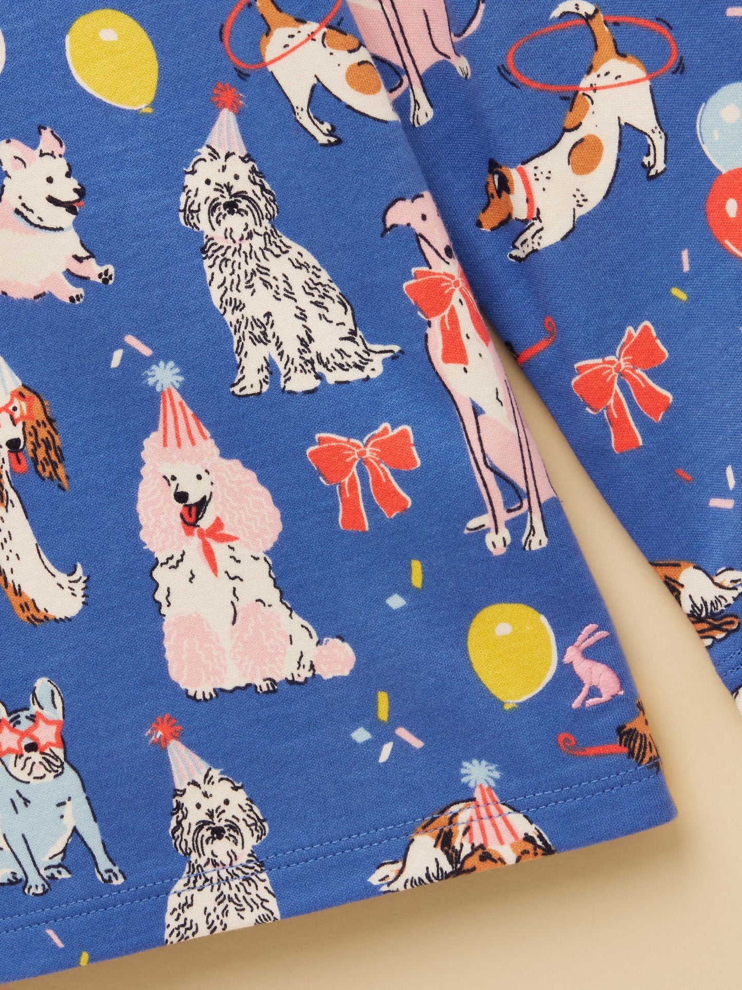 Joules Girls' Harbour Blue Dogs Long Sleeve Jersey Top image 3