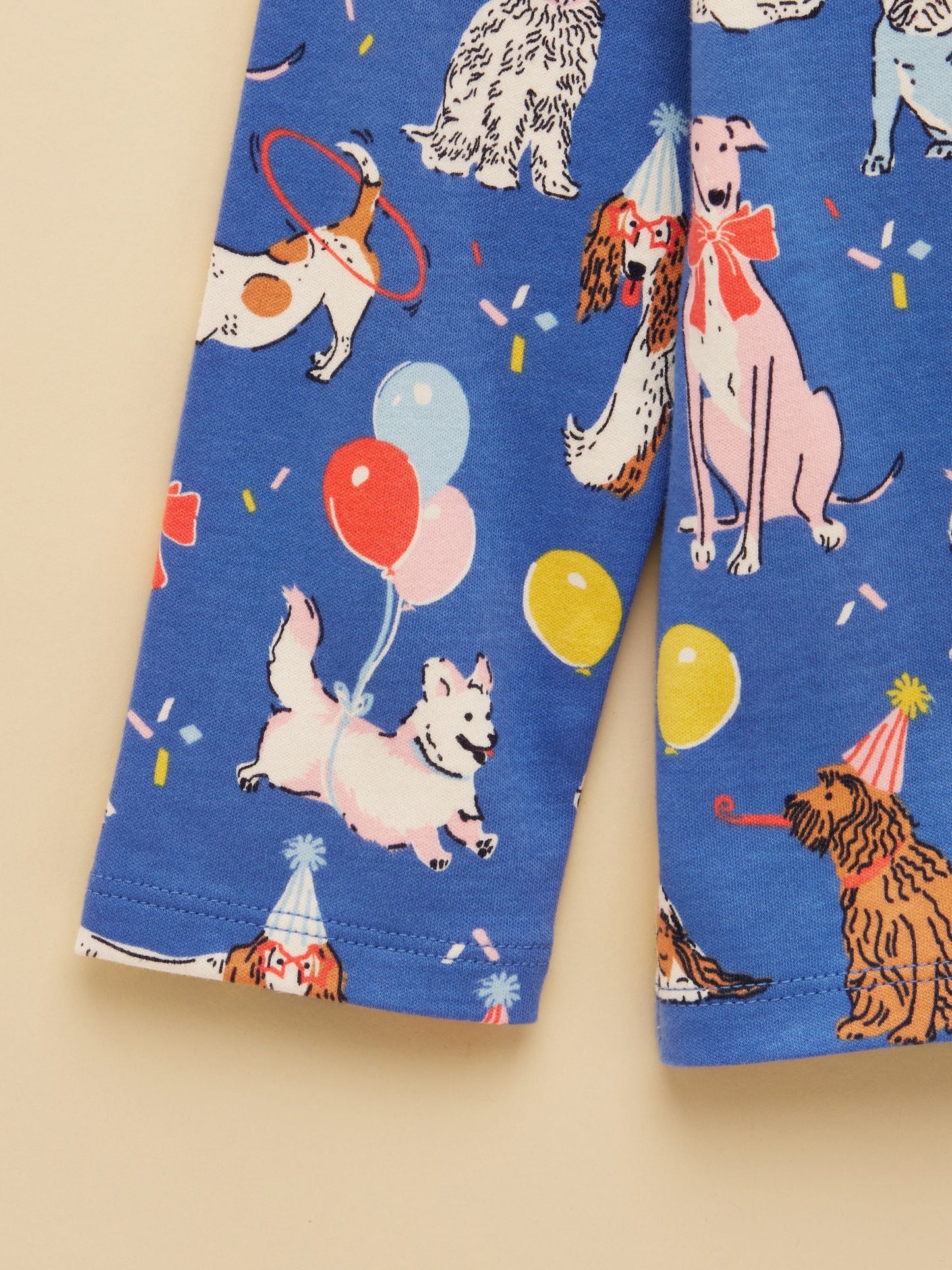 Joules Girls' Harbour Blue Dogs Long Sleeve Jersey Top image 4
