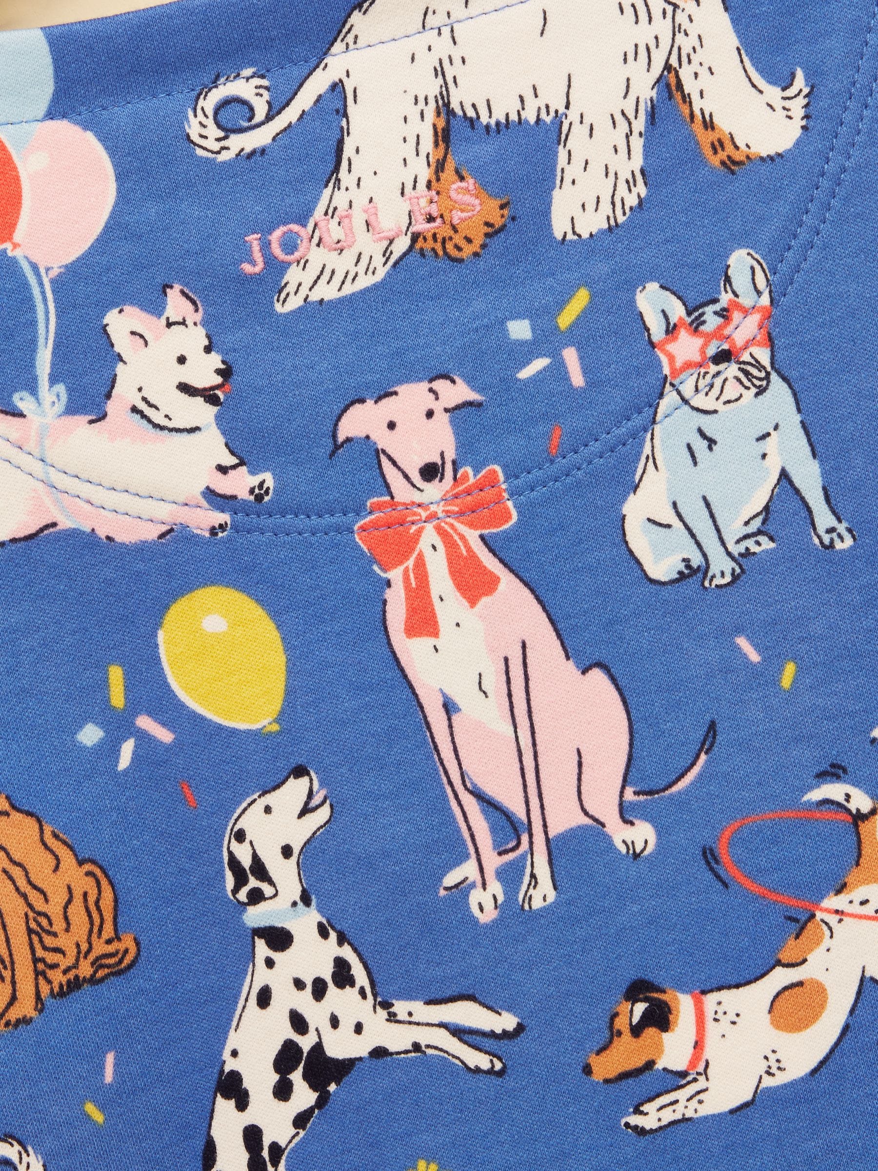 Joules Girls' Harbour Blue Dogs Long Sleeve Jersey Top image 5
