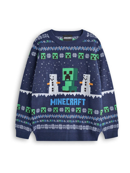 Dsiney Kidz - Vanilla Underground Blue Boys Minecraft Christmas Jumpers image 1