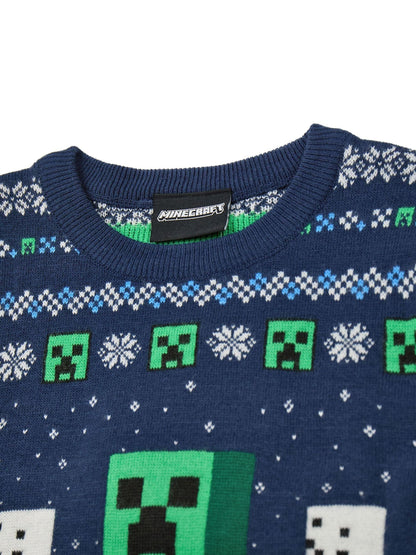 Dsiney Kidz - Vanilla Underground Blue Boys Minecraft Christmas Jumpers image 3