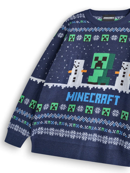Dsiney Kidz - Vanilla Underground Blue Boys Minecraft Christmas Jumpers image 5