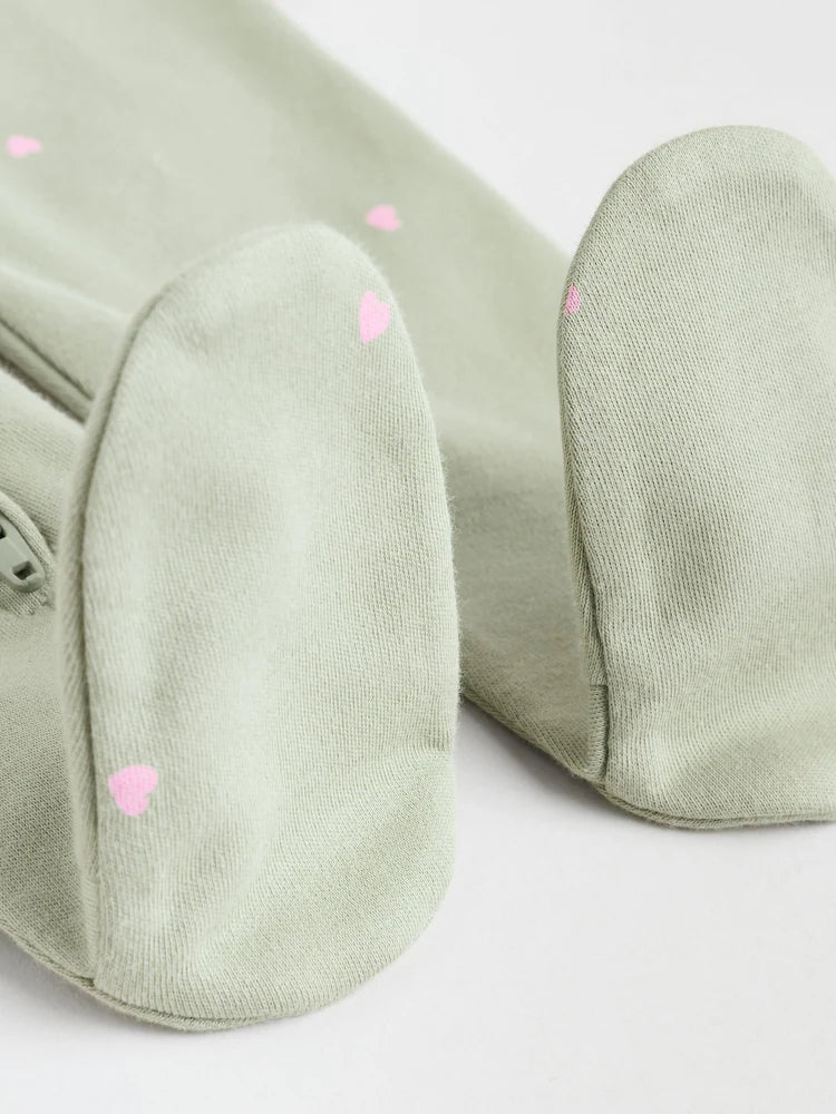 Pink/Blue 5 Pack Two Way Zip Baby Sleepsuits (0mths-2yrs)