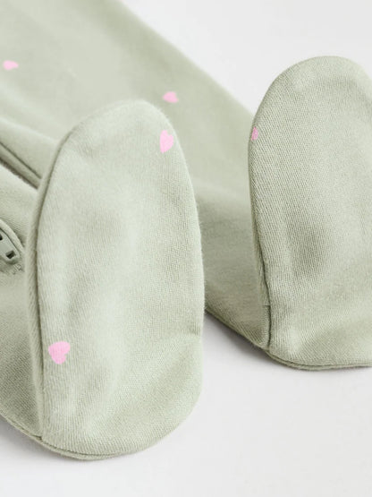 Pink/Blue 5 Pack Two Way Zip Baby Sleepsuits (0mths-2yrs)