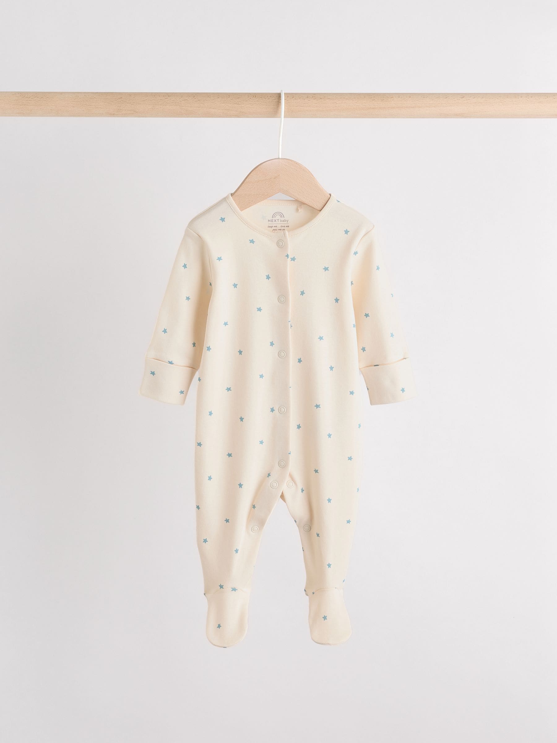 Blue Baby Sleepsuit, Bodysuit, Beanie and Bib Set 4 Piece (0-12mths) image 2