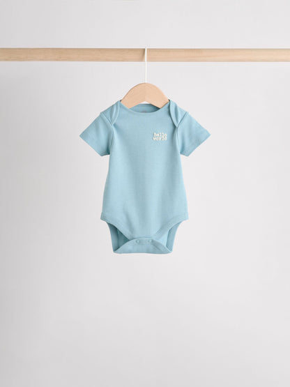 Blue Baby Sleepsuit, Bodysuit, Beanie and Bib Set 4 Piece (0-12mths) image 3