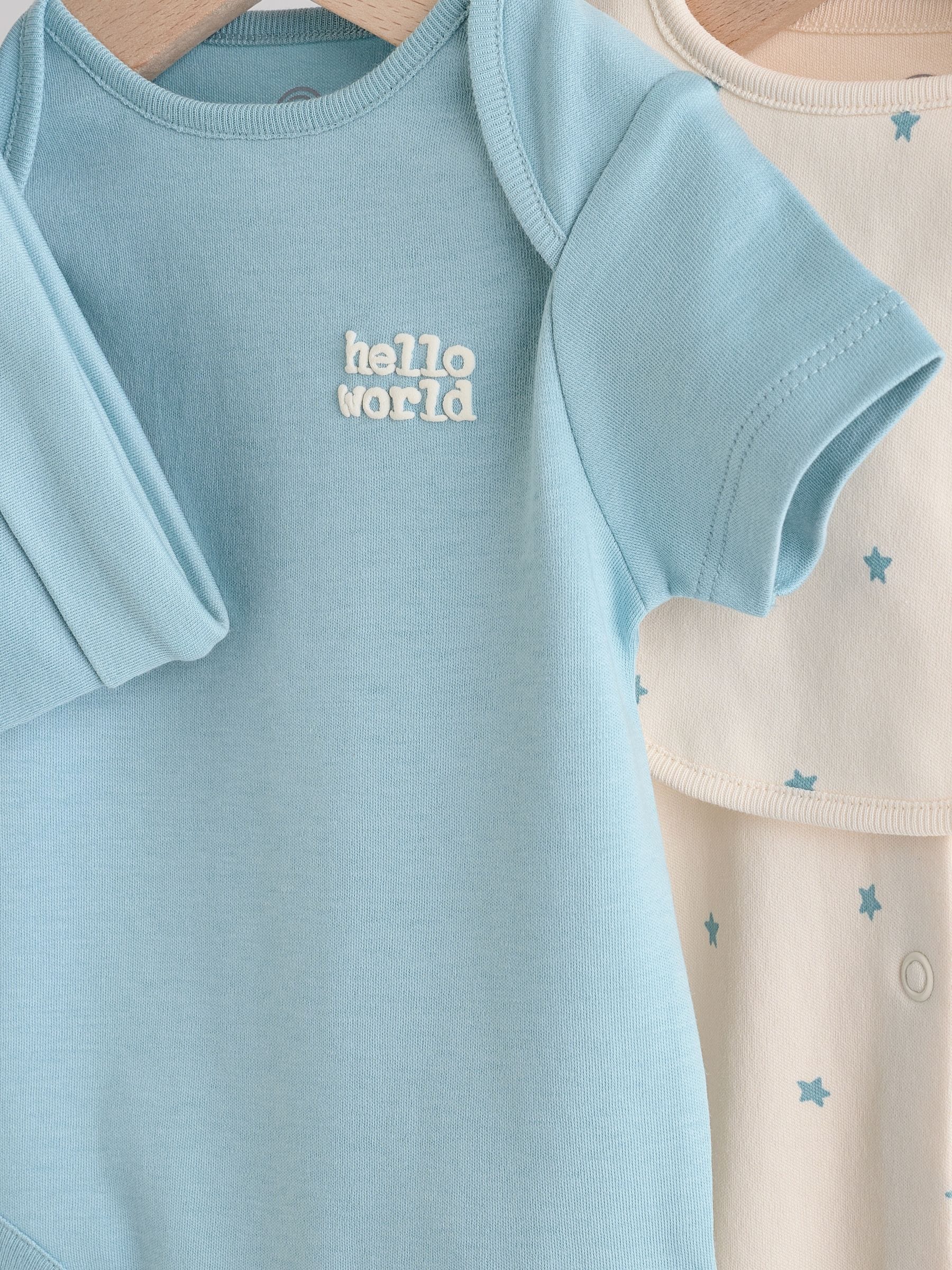 Blue Baby Sleepsuit, Bodysuit, Beanie and Bib Set 4 Piece (0-12mths) image 6
