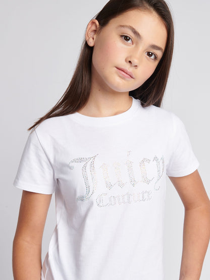 Dsiney Kidz - Juicy Couture White Fitted Diamante T-Shirt image 1