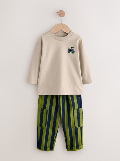 Dsiney Kidz - Blue/Green Farm Long Sleeve T-Shirt & Trousers Set (3mths-7yrs) image 6