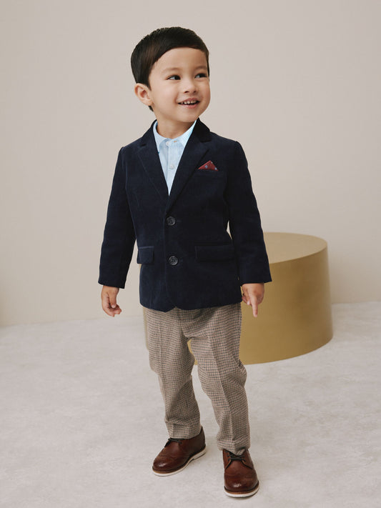 Navy Corduroy Blazer Shirt and Trousers Set (3mths-9yrs) image 1