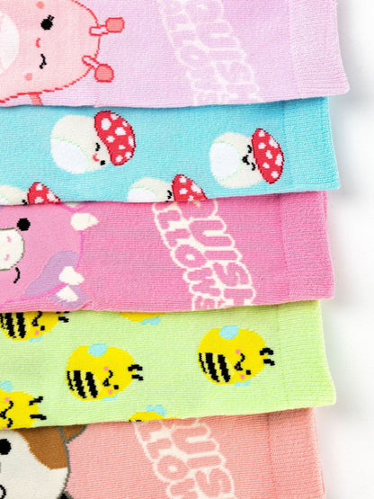 Vanilla Underground Pink Girls Squishmallows Socks 5 Pack image 3