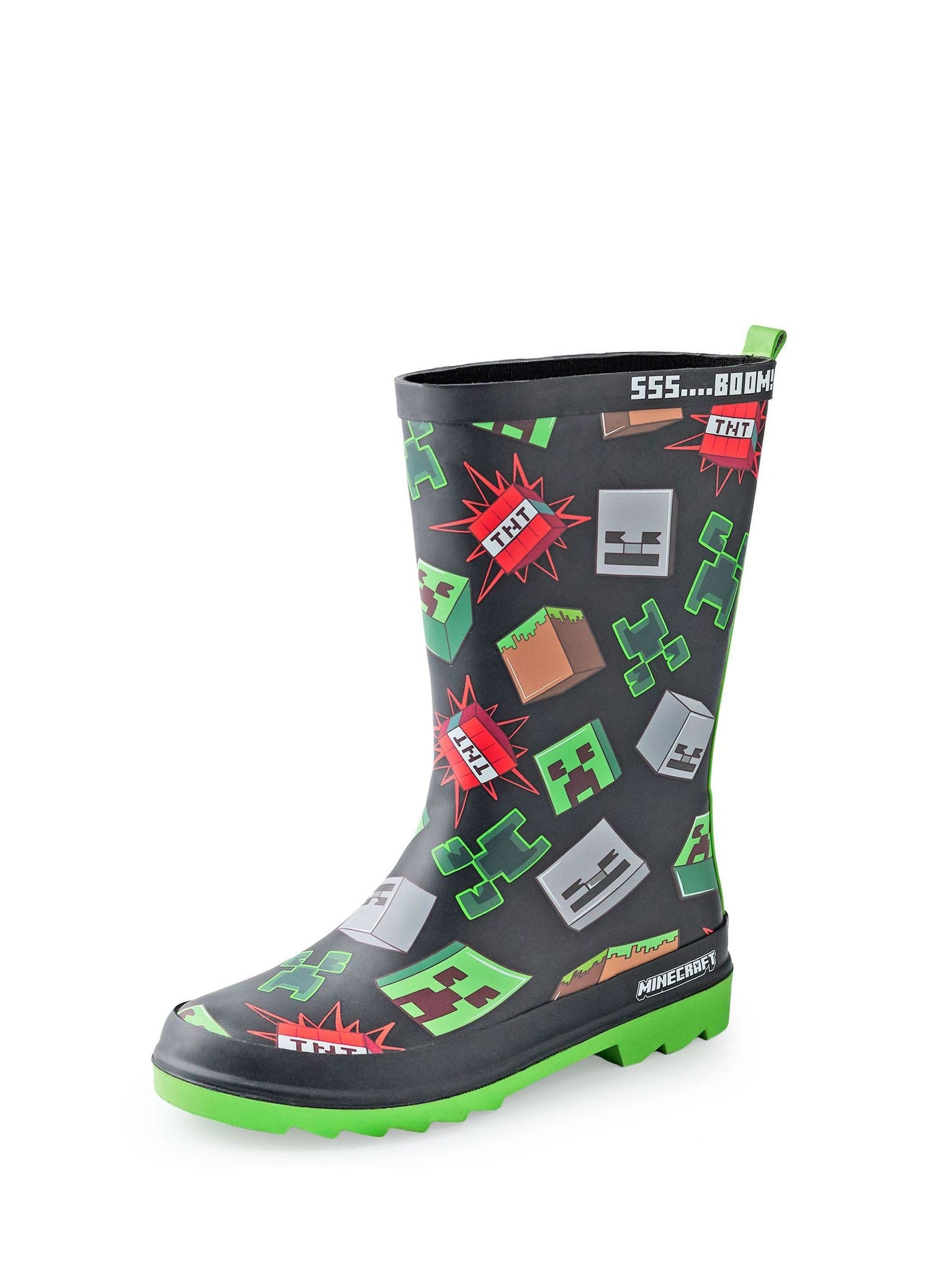 Vanilla Underground Black Minecraft Boys Wellies image 1