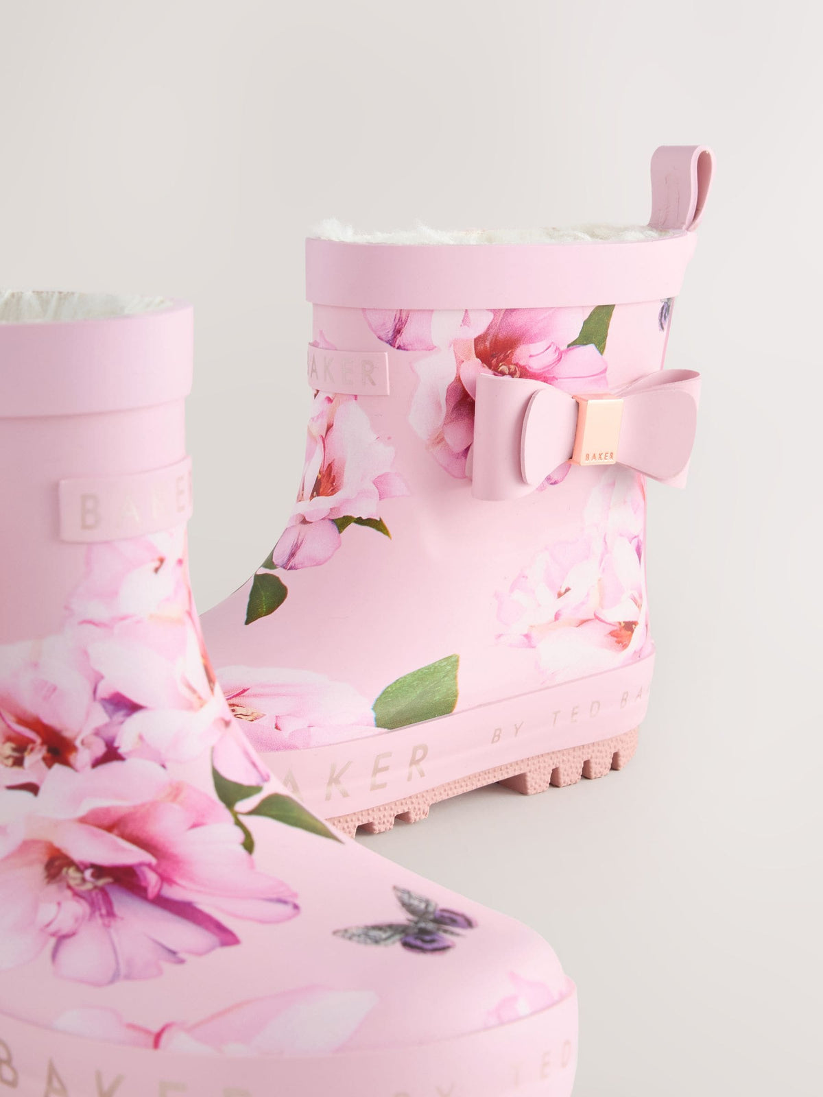 Baker by Ted Baker Girls Faux Fur Lined Welly Boots with Bow image 4