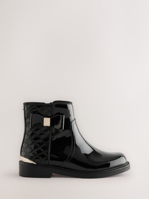 Baker by Ted Baker Girls Patent Chelsea Black Boots image 1
