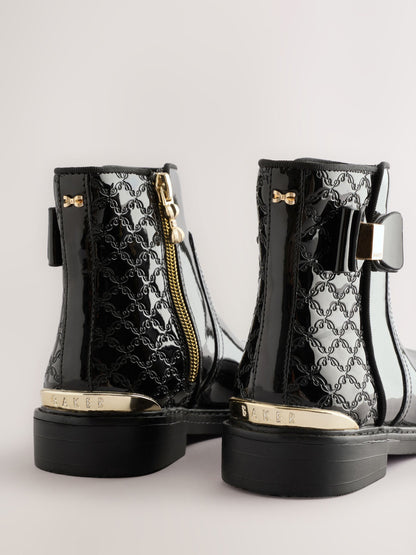 Baker by Ted Baker Girls Patent Chelsea Black Boots image 3