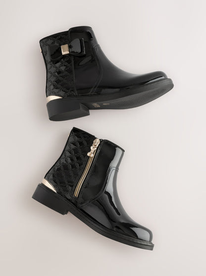 Baker by Ted Baker Girls Patent Chelsea Black Boots image 6