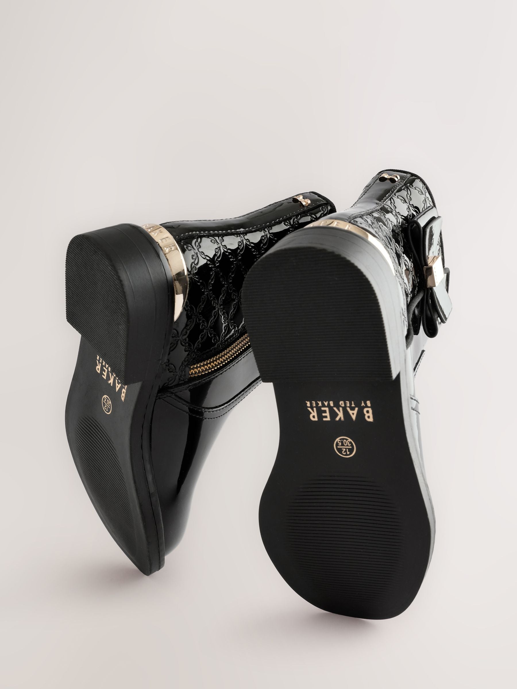 Baker by Ted Baker Girls Patent Chelsea Black Boots image 7