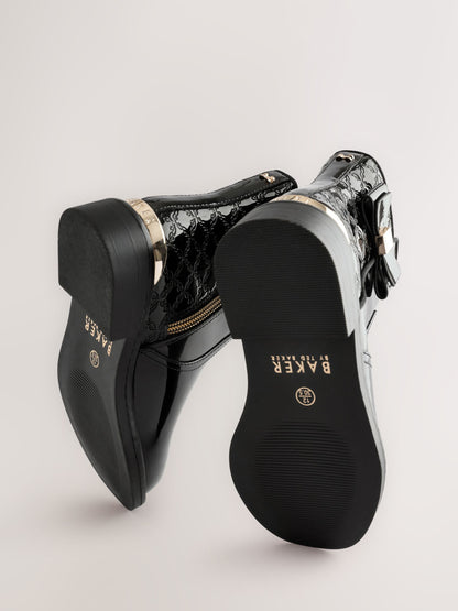 Baker by Ted Baker Girls Patent Chelsea Black Boots image 7