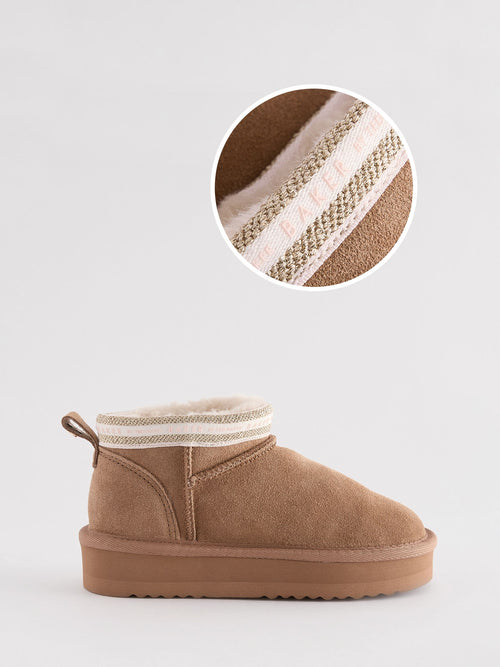 Baker by Ted Baker Girls Water Repellent Cosy Suede Boots image 1