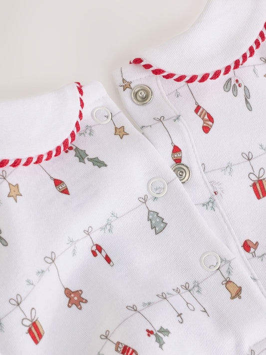 White My First Baby Christmas Sleepsuit (0-18mths) image 3