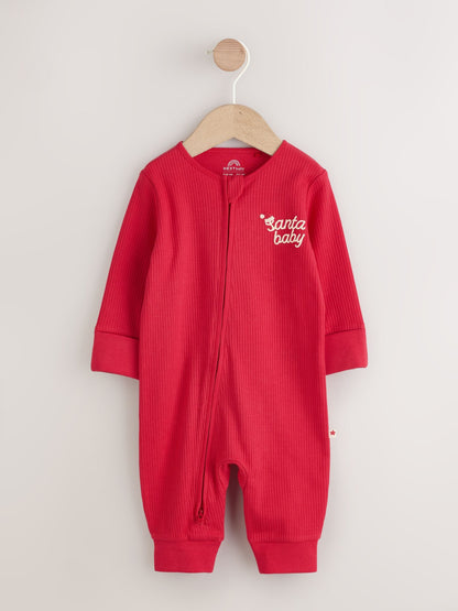 Red Baby Christmas Santa Sleepsuit (0mths-3yrs)