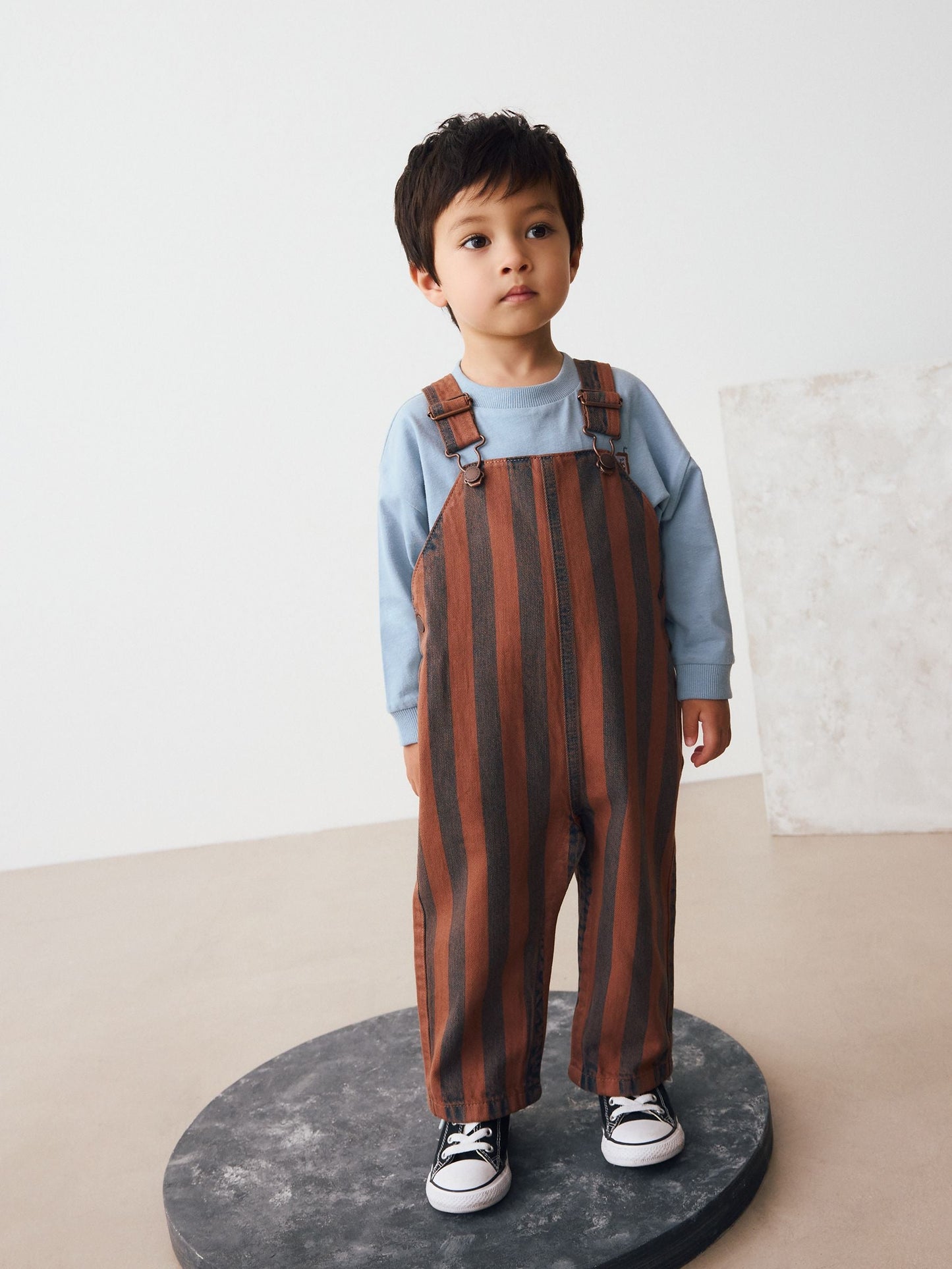 Rust Stripe Dungarees (3mths-7yrs)