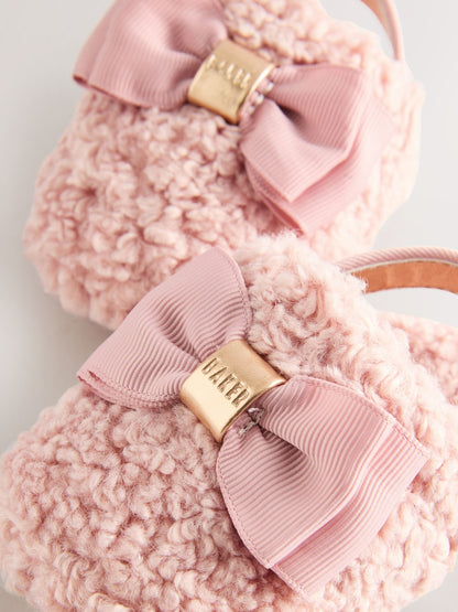 Baker by Ted Baker Baby Girls Faux Fur Trim Padders Mules