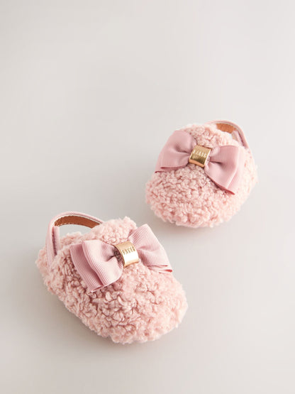 Baker by Ted Baker Baby Girls Faux Fur Trim Padders Mules