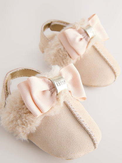 Baker by Ted Baker Baby Girls Faux Fur Trim Padders Mules