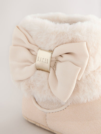Baker by Ted Baker Baby Girls Faux Fur Trim Padders Boots image 4