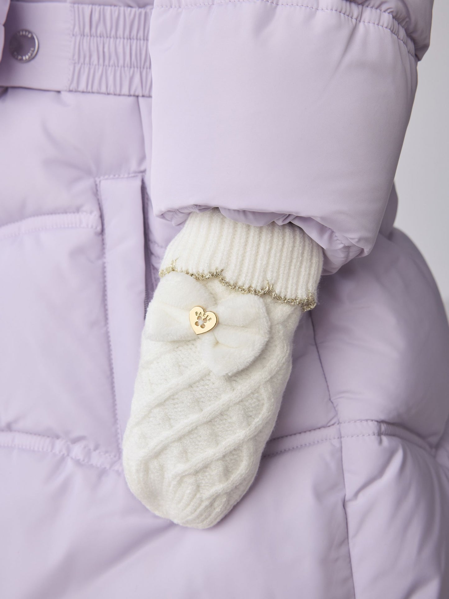 Baker By Ted Baker Girls Double Pom Eared Hat and Mittens Set image 4