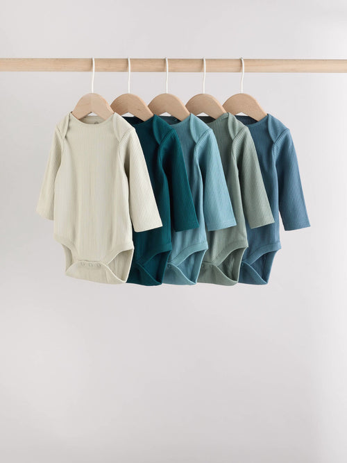 Dsiney Kidz - Blue Baby Long Sleeve Bodysuits 5 Pack image 1