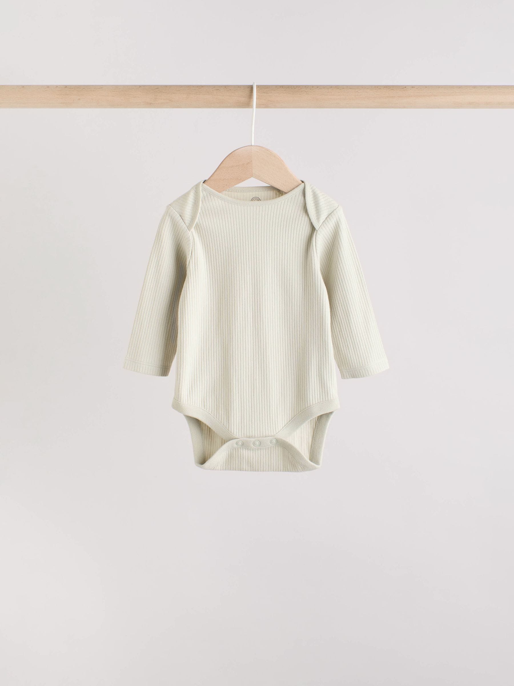Blue Baby Long Sleeve Bodysuits 5 Pack image 7